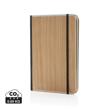 Logo trade advertising products image of: Treeline A5 wooden cover deluxe notebook