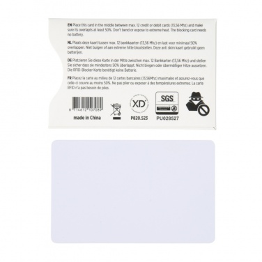 Logo trade promotional merchandise image of: Anti-skimming RFID shield card with active jamming chip