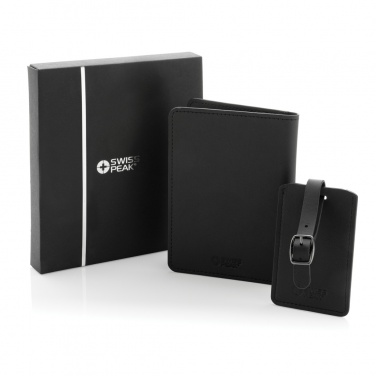 Logotrade promotional items photo of: Swiss Peak GRS recycled PU travel gift set