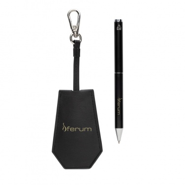 Logotrade promotional merchandise picture of: SP Tula RCS certified recycled PU key holder and pen set