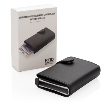 Logotrade corporate gift picture of: Standard aluminium RFID cardholder with PU wallet