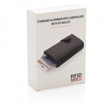 Logotrade promotional gift picture of: Standard aluminium RFID cardholder with PU wallet