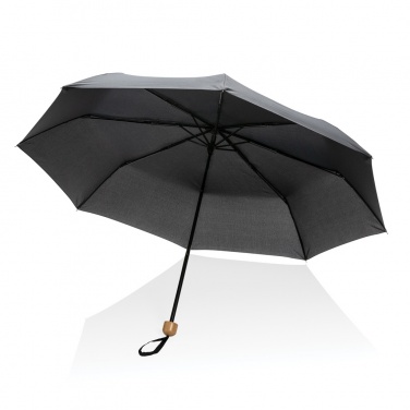 Logotrade promotional item image of: 20.5" Impact AWARE™ RPET 190T Pongee bamboo mini umbrella
