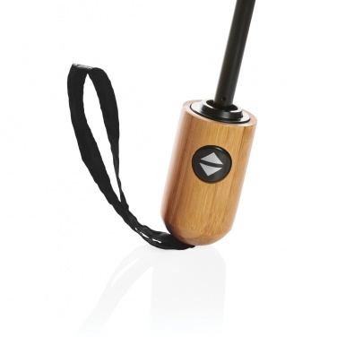 Logo trade promotional merchandise picture of: 21" Impact AWARE™ RPET 190T bamboo auto open/close umbrella