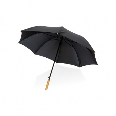 Logo trade promotional items picture of: 27" Impact AWARE™ RPET 190T auto open bamboo umbrella