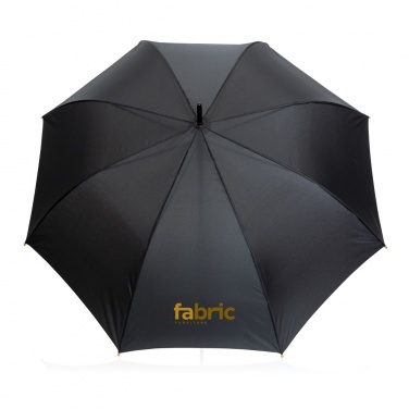 Logo trade advertising product photo of: 27" Impact AWARE™ RPET 190T auto open bamboo umbrella