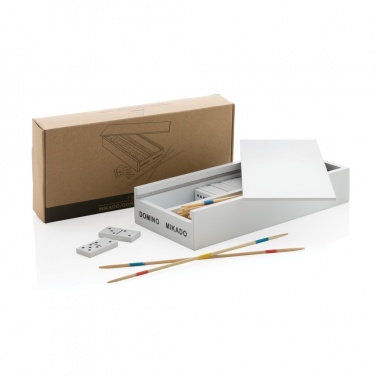 Logo trade promotional giveaways image of: Deluxe mikado/domino in wooden box