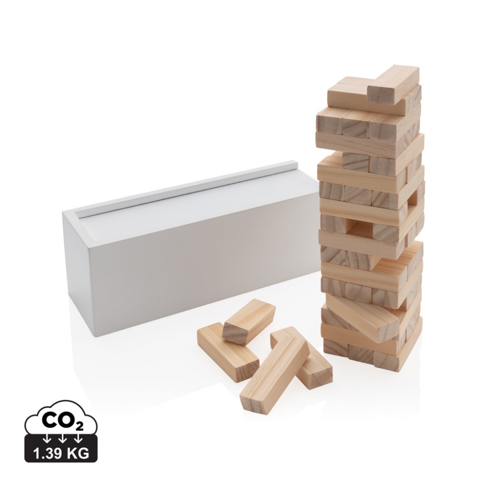 Logo trade promotional merchandise photo of: Deluxe tumbling tower wood block stacking game
