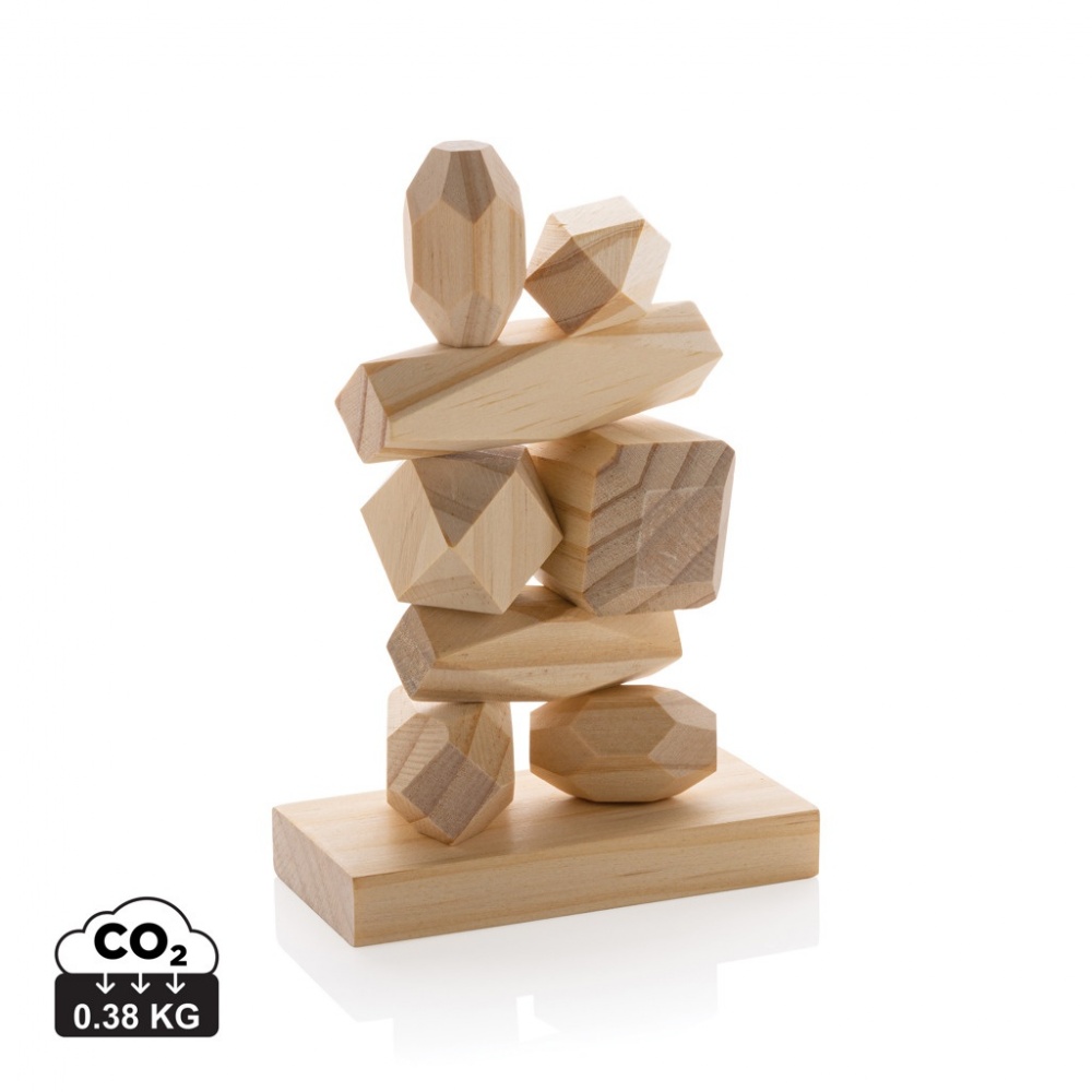 Logo trade promotional products picture of: Ukiyo Crios wooden balancing rocks in pouch