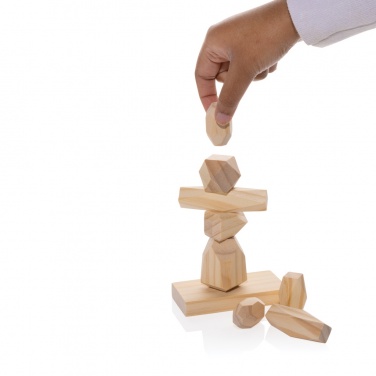 Logotrade promotional product picture of: Ukiyo Crios wooden balancing rocks in pouch