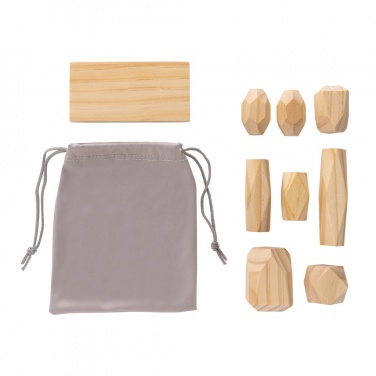 Logotrade business gifts photo of: Ukiyo Crios wooden balancing rocks in pouch