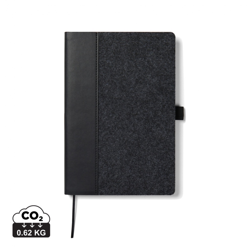 Logo trade promotional merchandise picture of: VINGA Albon GRS recycled felt notebook