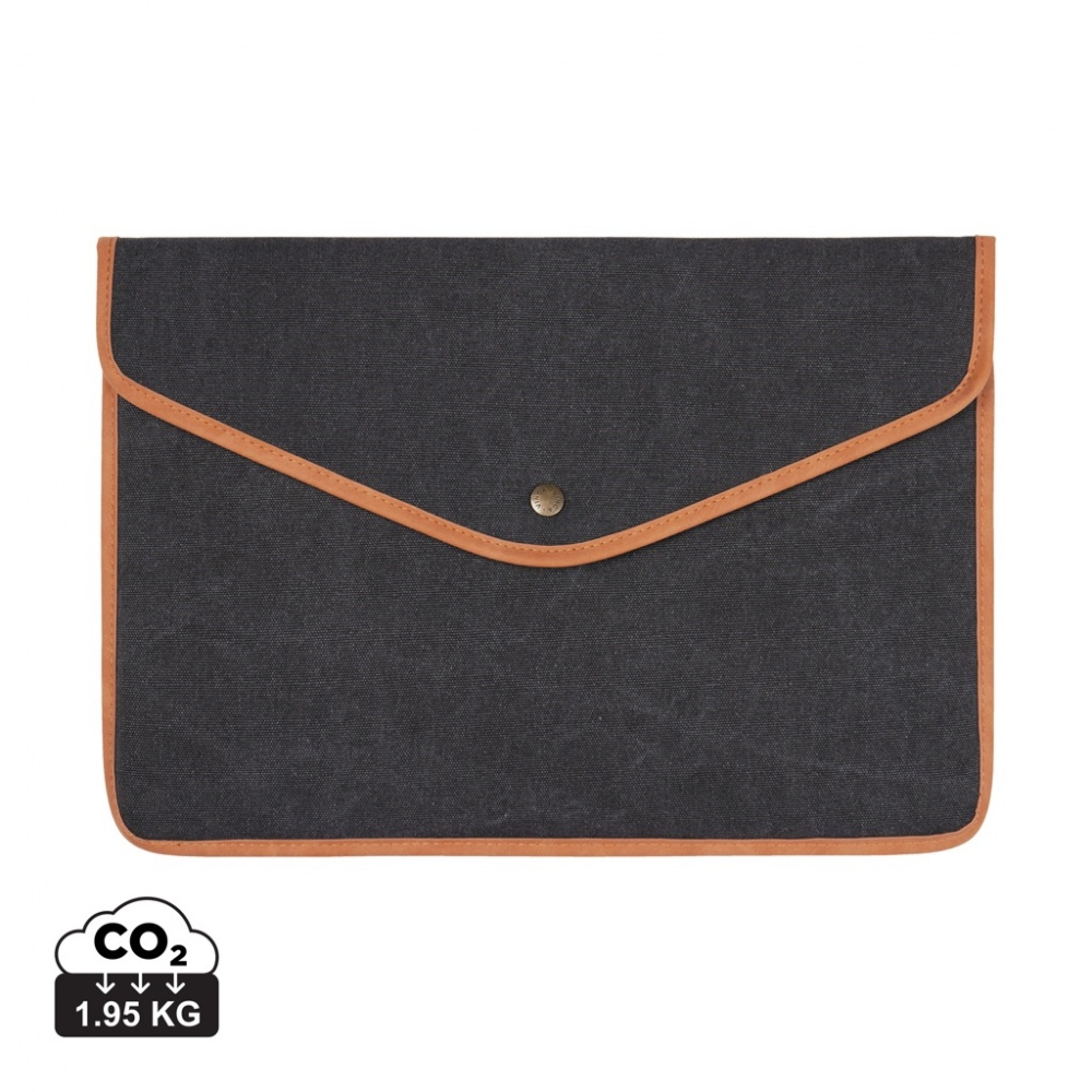 Logo trade promotional giveaways image of: VINGA Bosler GRS recycled canvas 16" laptop sleeve