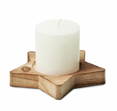 Logo trade promotional gift photo of: Candle on star wooden base