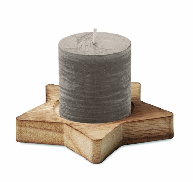 Logo trade promotional item photo of: Candle on star wooden base