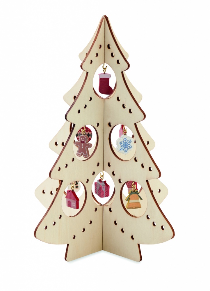 Logo trade advertising products picture of: Wooden Xmas tree decoration