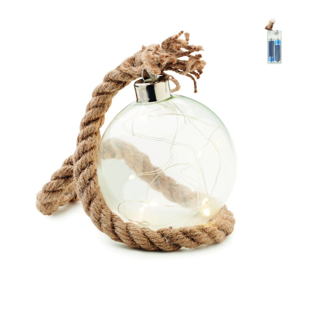 Logo trade promotional gifts image of: Glass bauble LED light