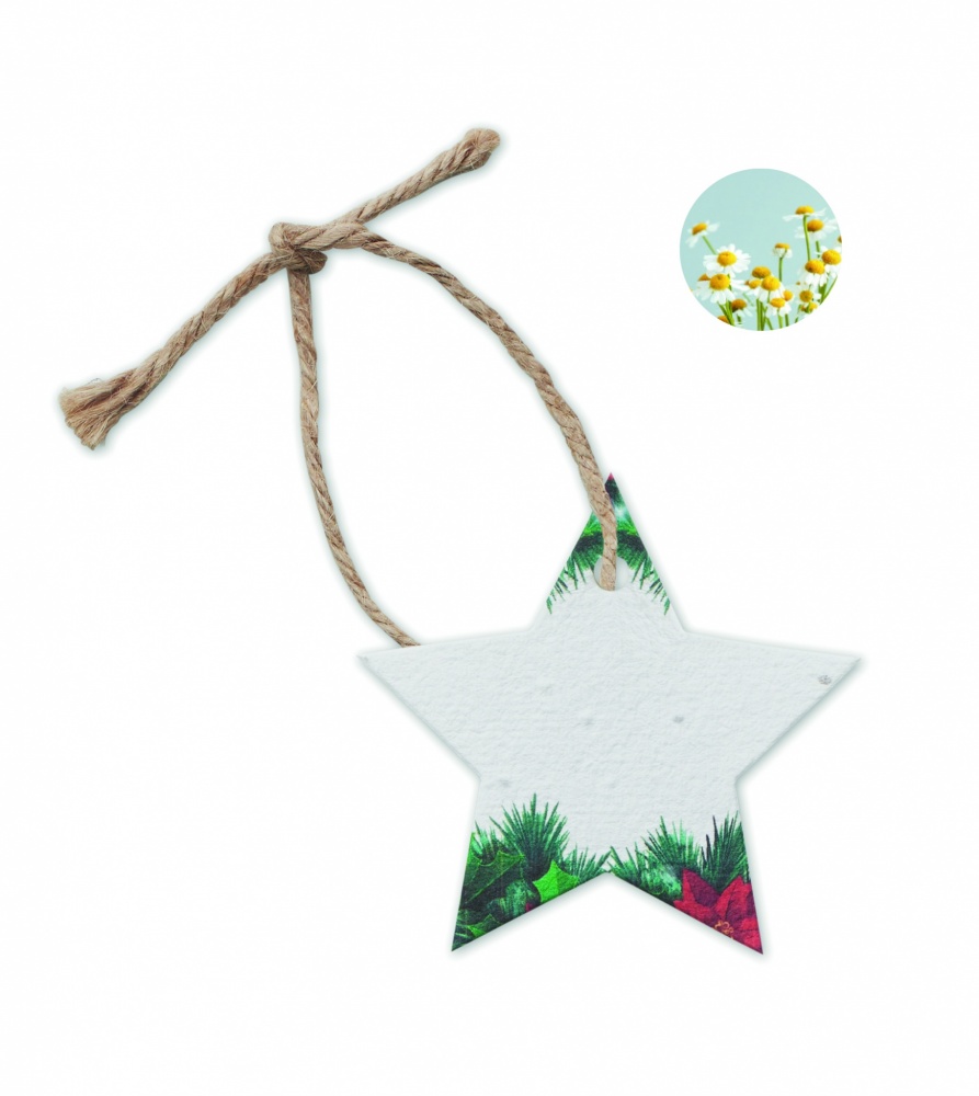 Logo trade promotional giveaways image of: Seed paper Xmas ornament