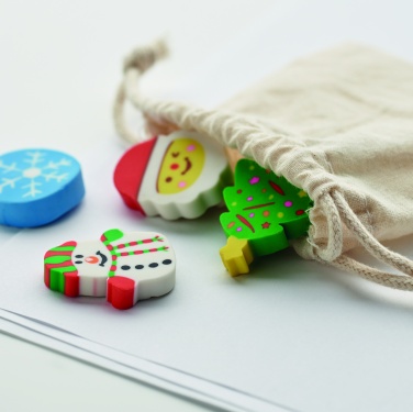 Logo trade promotional merchandise photo of: Set of 4 Christmas erasers