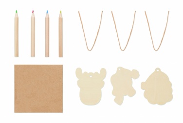 Logotrade promotional products photo of: Drawing wooden ornaments set
