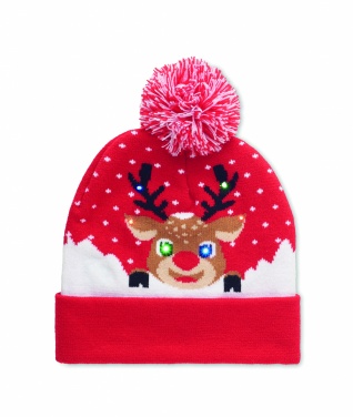Logo trade promotional gifts picture of: Christmas knitted beanie LED