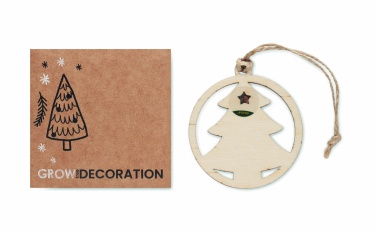 Logo trade advertising products image of: Wooden tree shape hanger