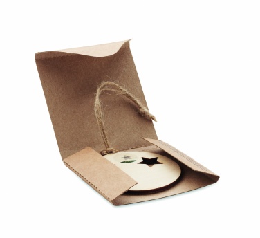Logo trade corporate gifts picture of: Wooden bauble shape hanger