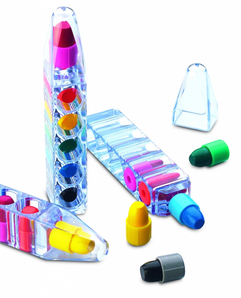 Logo trade promotional gifts image of: Set of 6 wax crayons