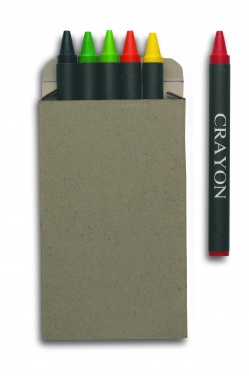 Logo trade promotional giveaway photo of: Carton of 6 wax crayons