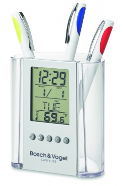 Logo trade corporate gifts image of: Pen holder with calendar
