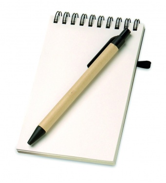 Logotrade business gift image of: A6 recycled notepad with pen