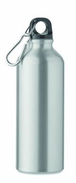 Logotrade promotional giveaways photo of: 500 ml single-walled water bottle made of recycled aluminum with a carabiner