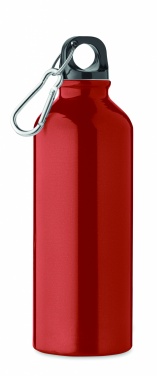 Logotrade promotional product image of: 500 ml single-walled water bottle made of recycled aluminum with a carabiner