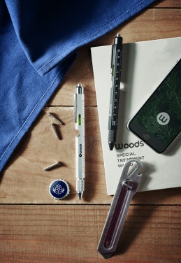 Logo trade promotional gift photo of: Spirit level pen with ruler