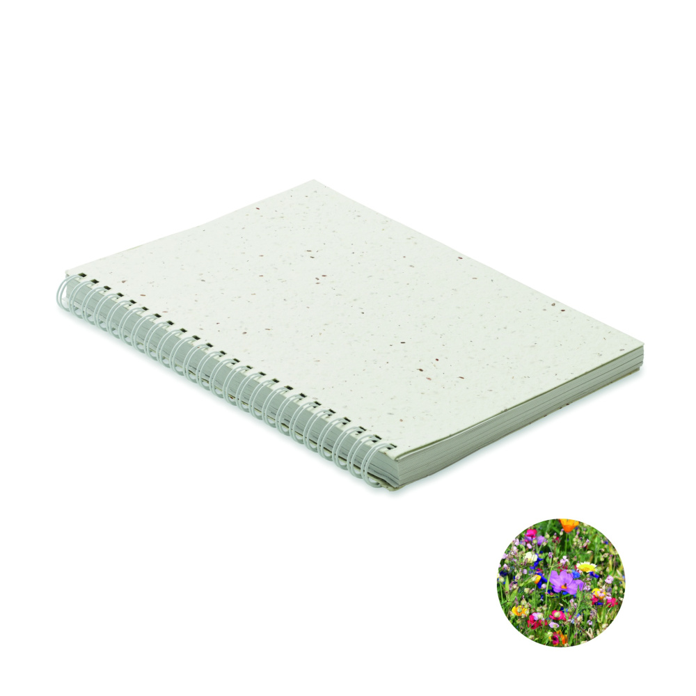 Logotrade promotional gift image of: A5 seed paper cover notebook
