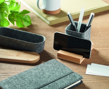Logo trade advertising products picture of: RPET felt pen pot phone stand