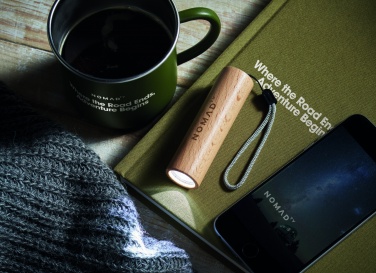 Logo trade promotional merchandise photo of: Beech wood rechargeable torch