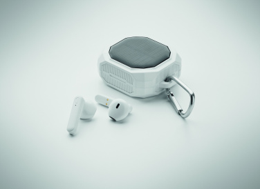 Logo trade promotional giveaways picture of: TWS earbuds with solar charger