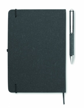 Logo trade promotional items image of: Recycled leather notebook set