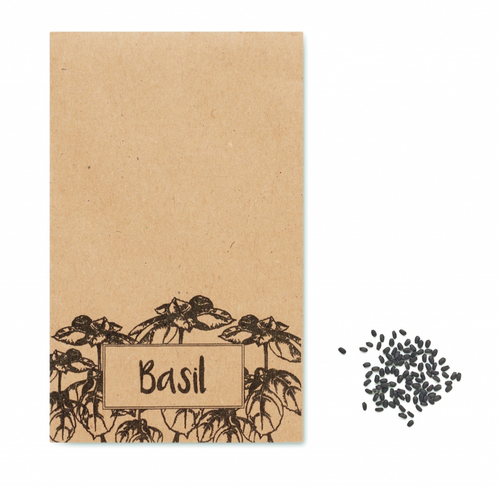 Logo trade promotional giveaways picture of: Basil seeds in craft envelope