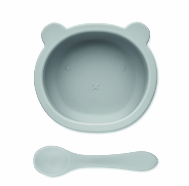 Logo trade promotional giveaways picture of: Silicone spoon, bowl baby set