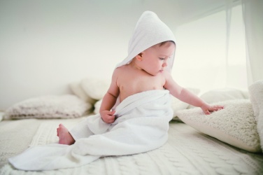 Logo trade promotional item photo of: Cotton hooded baby towel