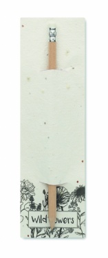 Logo trade promotional products image of: Natural pencil in seeded pouch