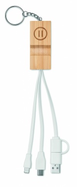 Logotrade advertising products photo of: Bamboo key ring and stand Salo