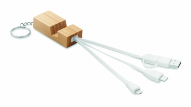 Logotrade advertising product picture of: Bamboo key ring and stand Salo