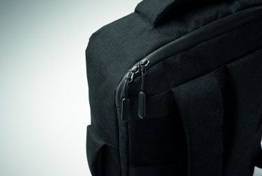 Logo trade advertising product photo of: A safe 15-inch laptop backpack made of 300D RPET with a 210D RPET lining and customizable printing.