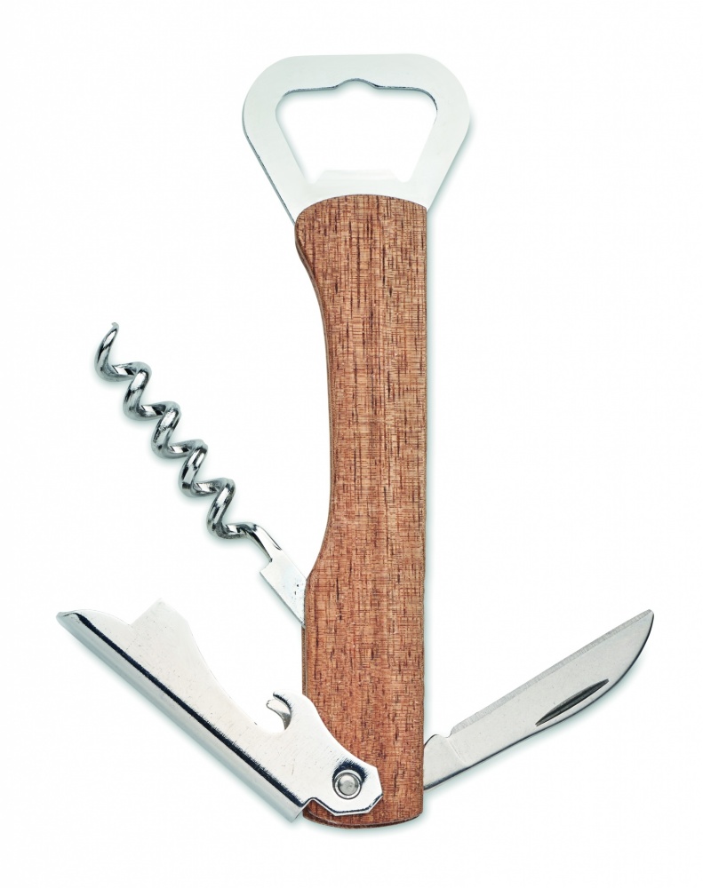 Logo trade promotional giveaways picture of: 3 in 1 bamboo bottle opener WOOL