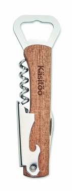 Logo trade promotional gift photo of: 3 in 1 bamboo bottle opener WOOL