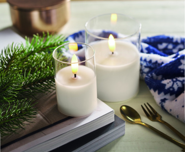 Logotrade corporate gift image of: LED wax candle in glass holder