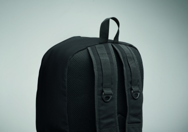 Logo trade promotional merchandise picture of: A 15-inch laptop backpack made of recycled pre-consumer cotton with customizable printing